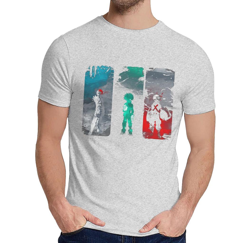 Male Hero Power My Hero Academia T Shirt Natural Cotton Anime Round Neck Hip Hop Tee