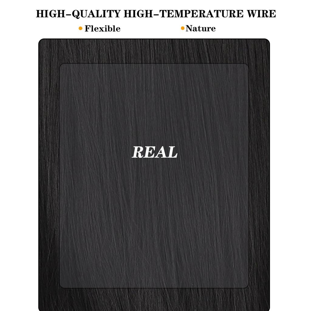 Women's Headband Wigs Black/Brown Long Straight Headband Wigs Premium Synthetic Headband Wigs Natural Wigs with Headbands and Wig