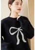 2026 Autumn/Winter Women's Loose Bow Jacquard Knitwear - European & American Style