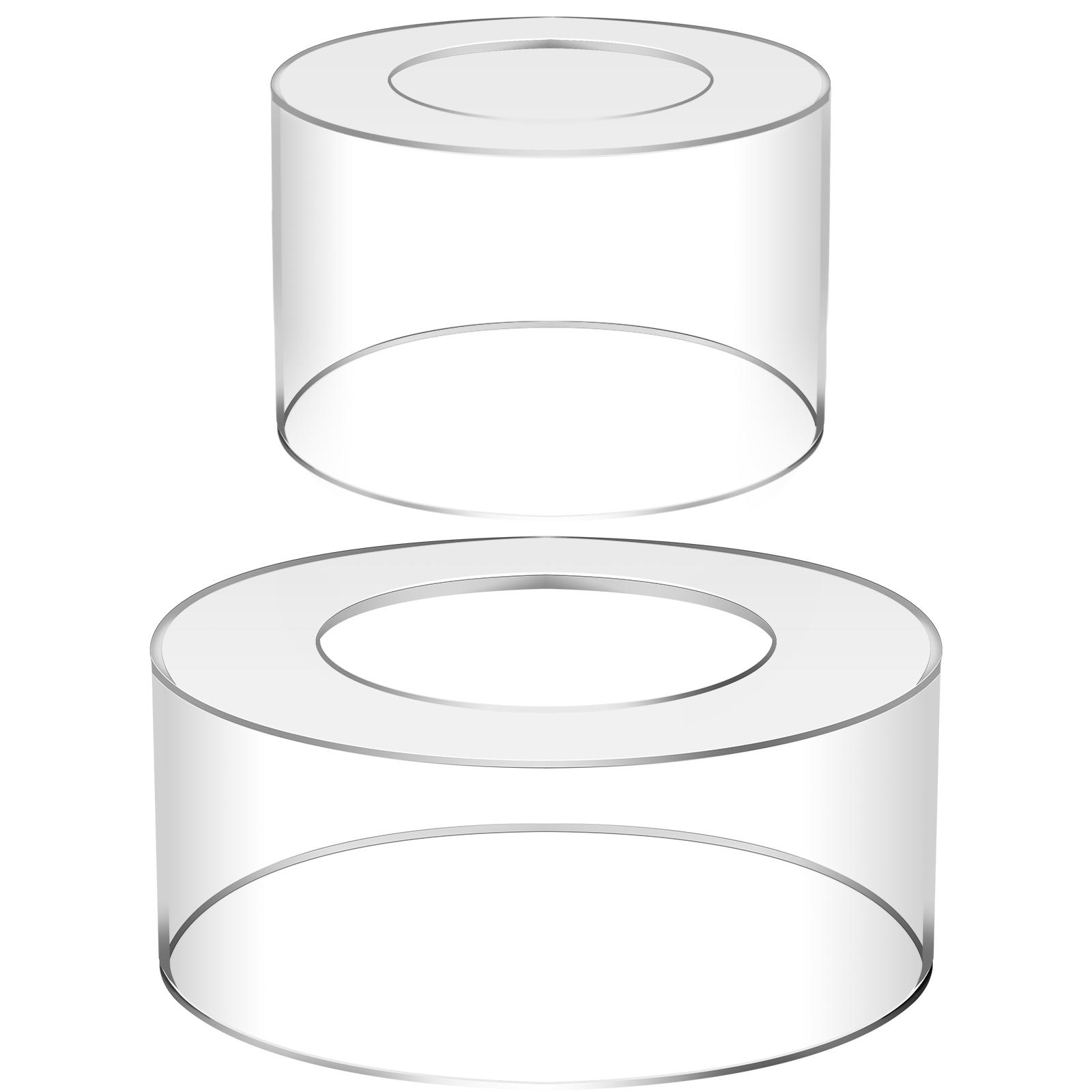 

2Pcs Acrylic Cake Stand Fillable Cake Risers Clear Cake Tier Stackable Cake Display Boxex Decor Wedding Birthday Party Supplies прозрачный