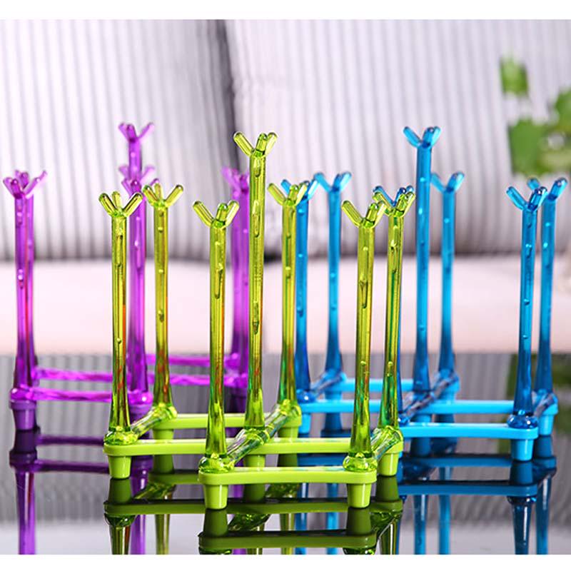 1 Pc Foldable Home Glass Cup Rack Water Mug Draining Drying Organizer Drain Holder Stand Seven Cups Home