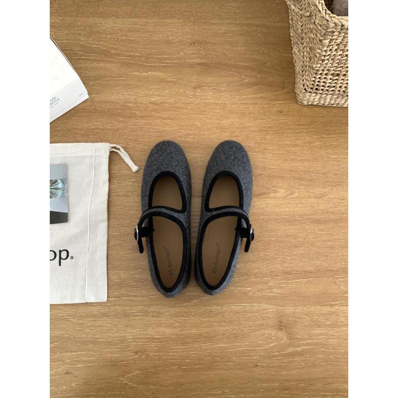 Retro flat-bottomed suede Mary Jane single shoes fairy shoes 2025 new spring, autumn and winter red gentle evening shoes