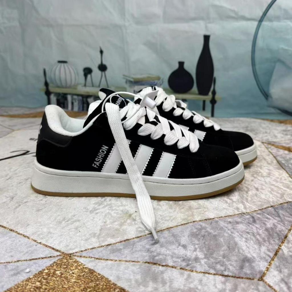 Trendy Men's Autumn Teen Low-Top Three-Stripes Casual Flat Sneakers