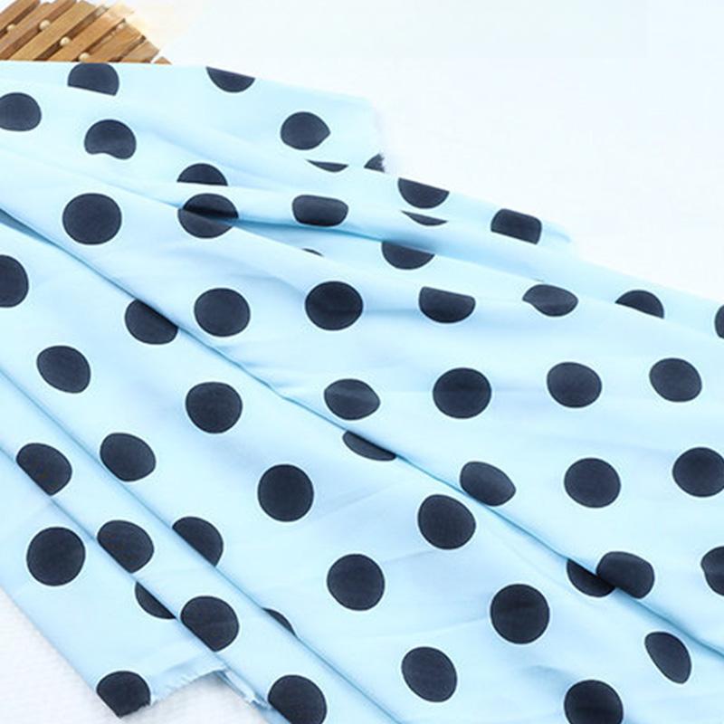 Multi-Color Polka Dot Stripe Printed Elastic Chiffon Drape Fabric for Handmade Sewing Tops Clothes Skirts Dresses Blouse Cloth