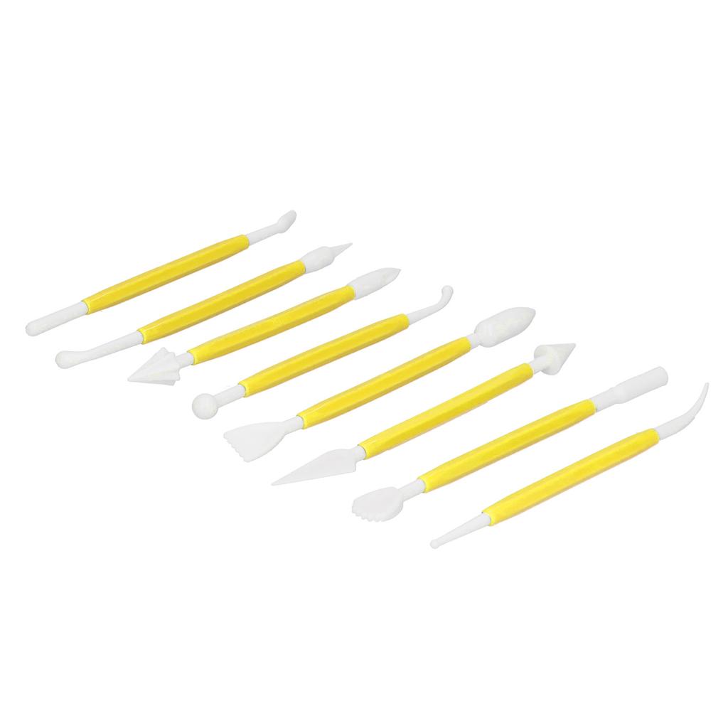 8Pcs DIY Fondant Tool Cake Pastry Carving Cutter Chocolate Decorating Mold Set for BakeryYellow