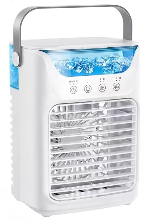 Desktop Cooler with 4 and 2025 Ultrasonic and 4 Functions In This Popular Desktop Fan Features a 700ml Large Capacity Ice 3 Speed USB and Lightweight