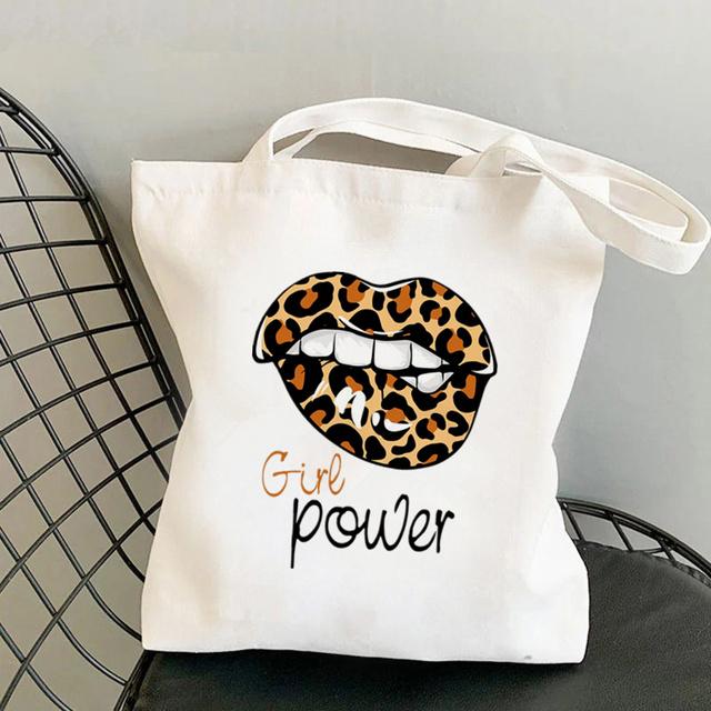 Shopper Girl Power with Butterflies Bag Harajuku Women Shopping Bag Canvas Shopper Bag Girl Handbag Tote Bag Shoulder Lady Bag