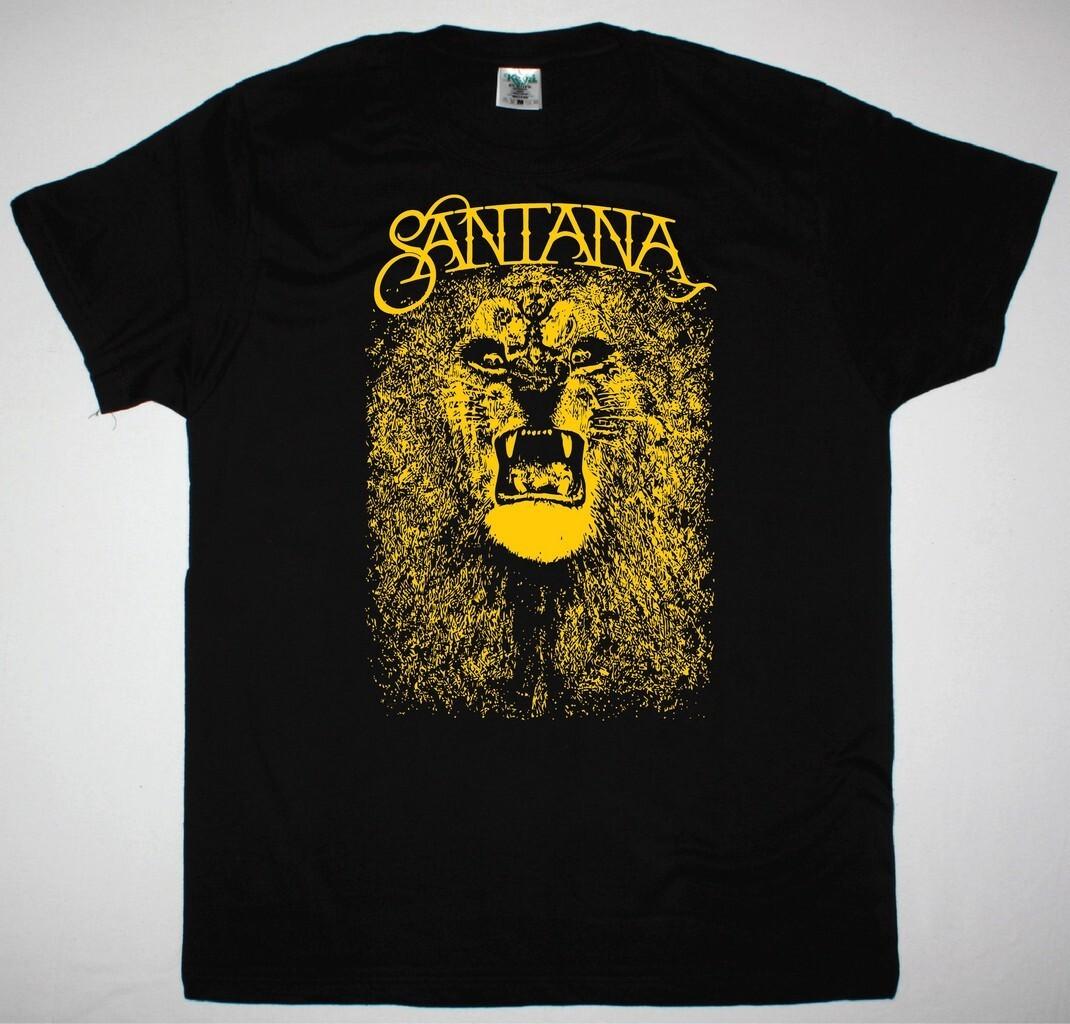 Vtg SANTANAAAA Band LION Heavy Cotton Black T Shirt For Men UR113 S