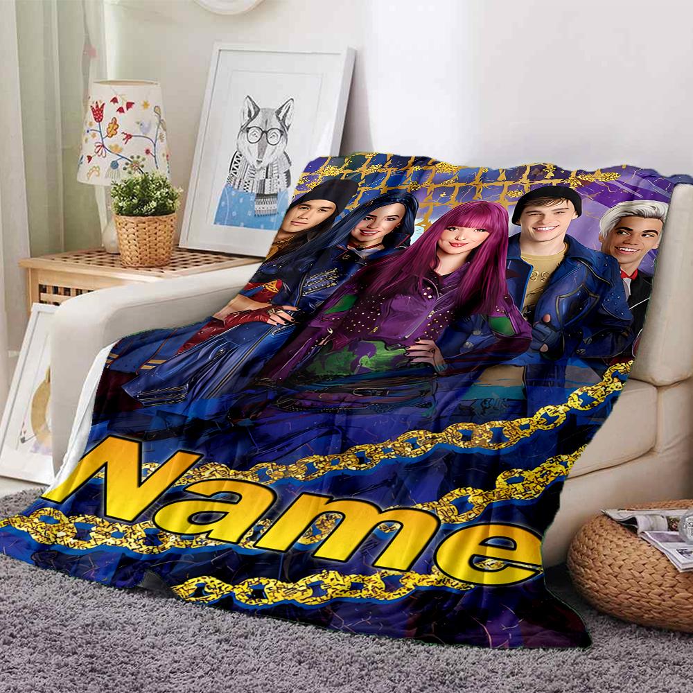 Customiz Name Personality Descendants The Rise of Red Blanket Soft &Warm Sofa Office Bed Travel Lunch Break Blanket, Gift Suitable All Seasons
