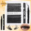 DIY Segmented Fluffy Single - Cluster False Eyelashes with D - Curl, 10 - 16mm for Natural and Dense Lash Grafting Makeup