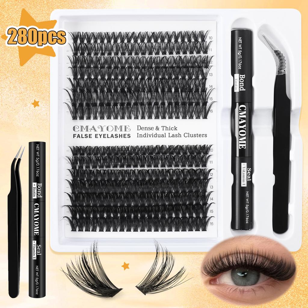 DIY Segmented Fluffy Single - Cluster False Eyelashes with D - Curl, 10 - 16mm for Natural and Dense Lash Grafting Makeup