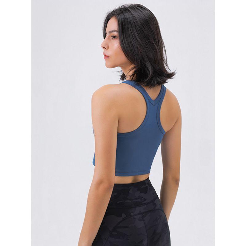 Original I-Shaped Yoga Vest Female with Chest Pad Beauty Back Exercise Underwear Female Bubble Wrap Running Fitness Bra Can Be Outwear