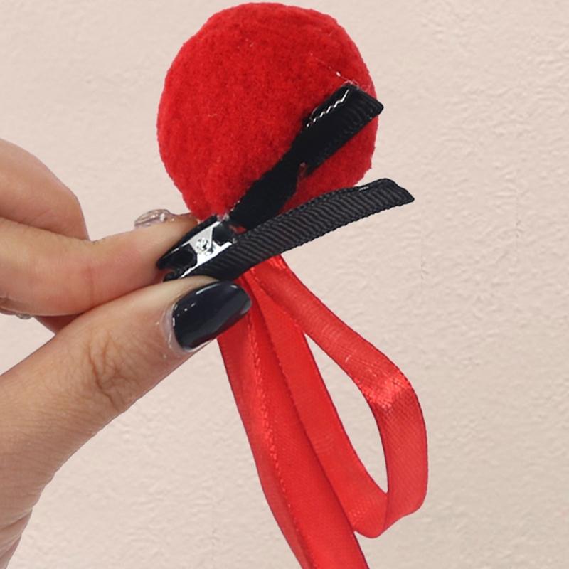 Kinder-Band-Haarspange Plüsch-Haarknoten-Kopfschmuck Film Ne Zha Stil Haarnadel Party Festival Bekleidungszubehör