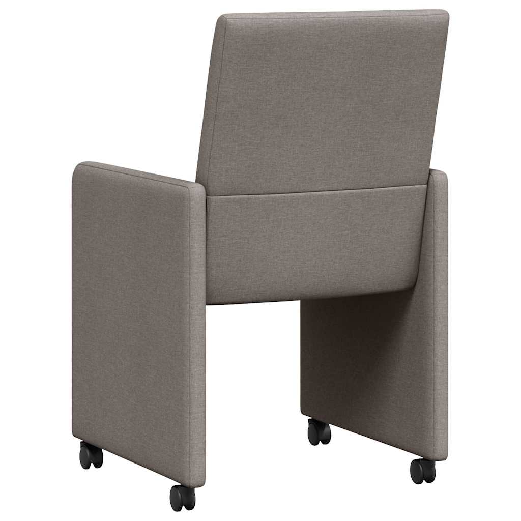 Dining Chairs with Casters 2 pcs Taupe 57 x 66 x 94 cm Fabric