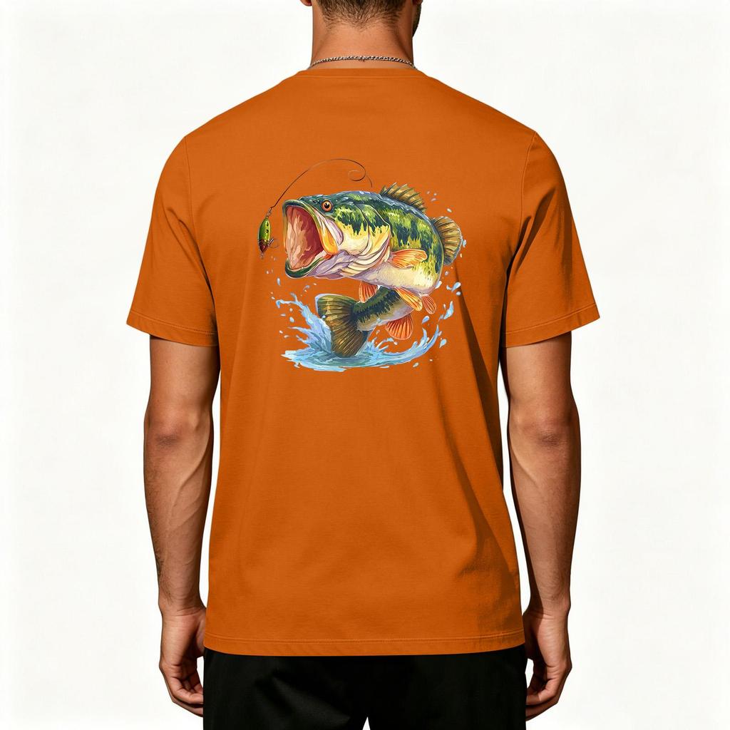 Men's Outdoor Fishing T-Shirt UPF 50 Plus Sun Protection Quick Dry Stretch Short Sleeve Sports Top Lightweight Breathable