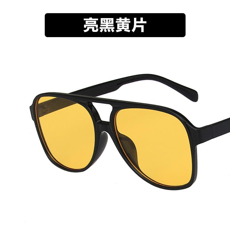 Cross-border European and American retro double beam sunglasses 2022 new trendy ins personalized big frame Internet celebrities same toad sunglasses