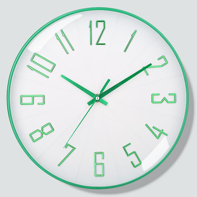 12 Inch 30CM Silent Wall Clock, Creative and Fashionable, Three-dimensional Digital Minimalist Clock for Home Living Room