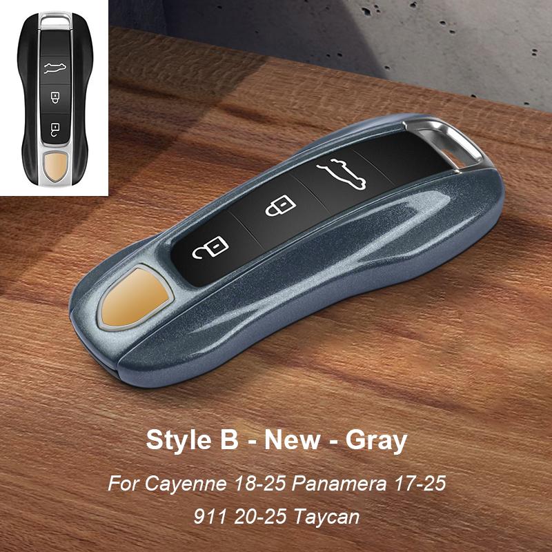 Solid Color ABS For Porsche Panamera Macan 718 Taycan 911 Cayman Boxster 971 Remote Smart Car Key Case Cover Car Accessories