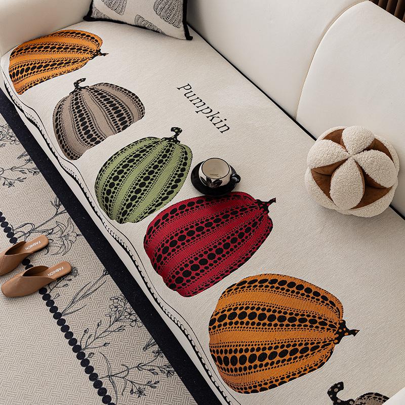 

Special-Shaped Pumpkin Sofa Cushion Irregular Sofa Cover New Four-Season Universal Non-Slip Leather Sofa Seat Cushion 90*90cm