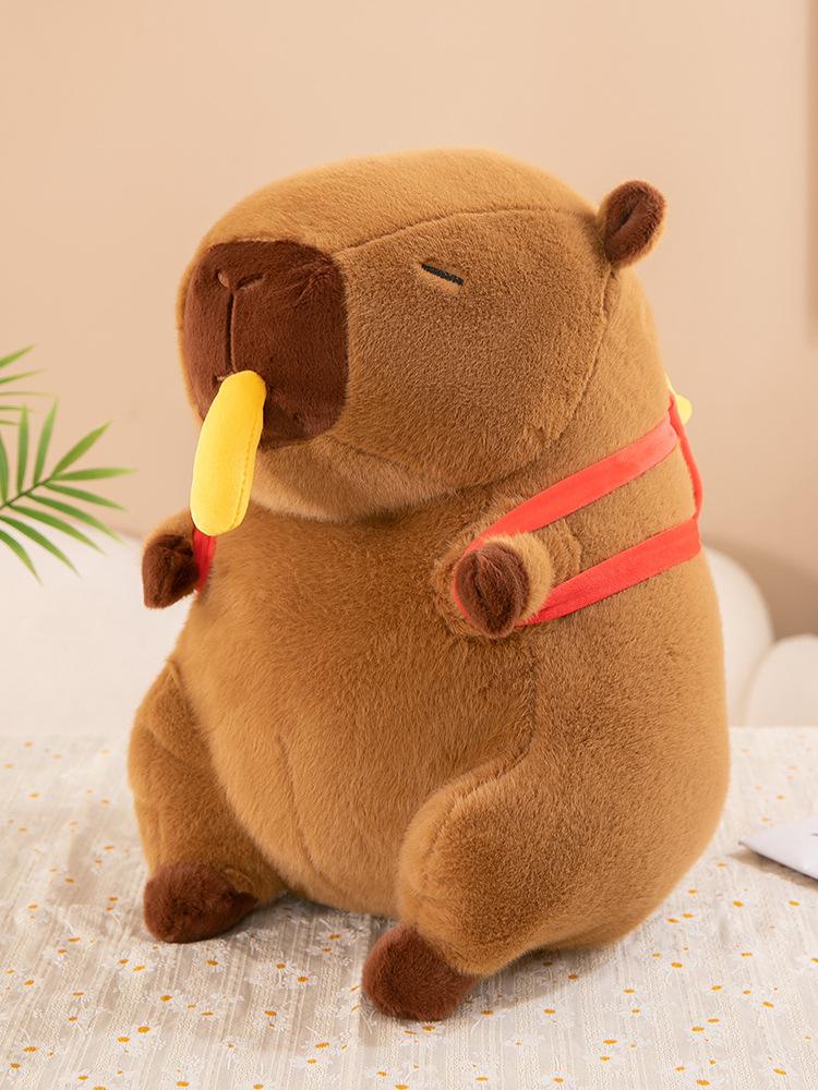 Fortune Tree Capybara Plush Doll Children'S Backpack Chef Bread Fries Koi Kapibara Doll