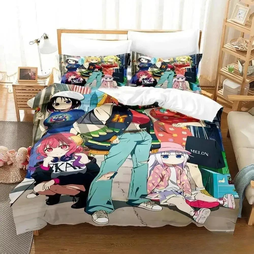 3DAnime Miss Kobayashi's Dragon Maid Bettwäsche-Set, Bettbezug, Bettset, Steppdecke, Kissenbezug, C