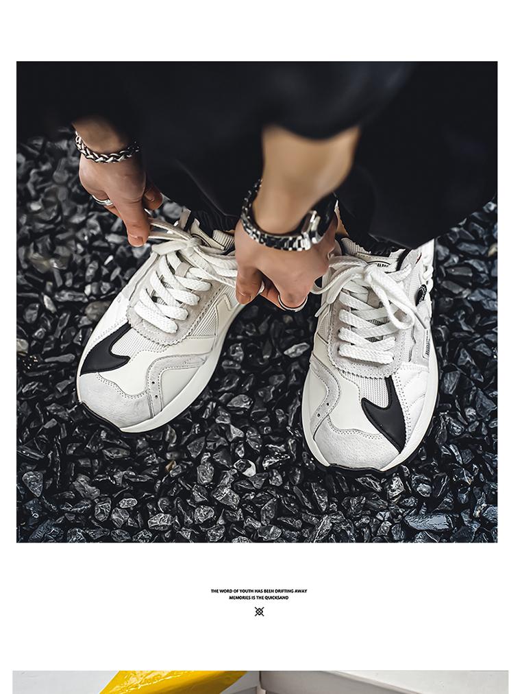 Agan Men's Height-Boosting Winter Waffle Dad Sneakers - Casual, Thick-Soled Running Shoes for Teens