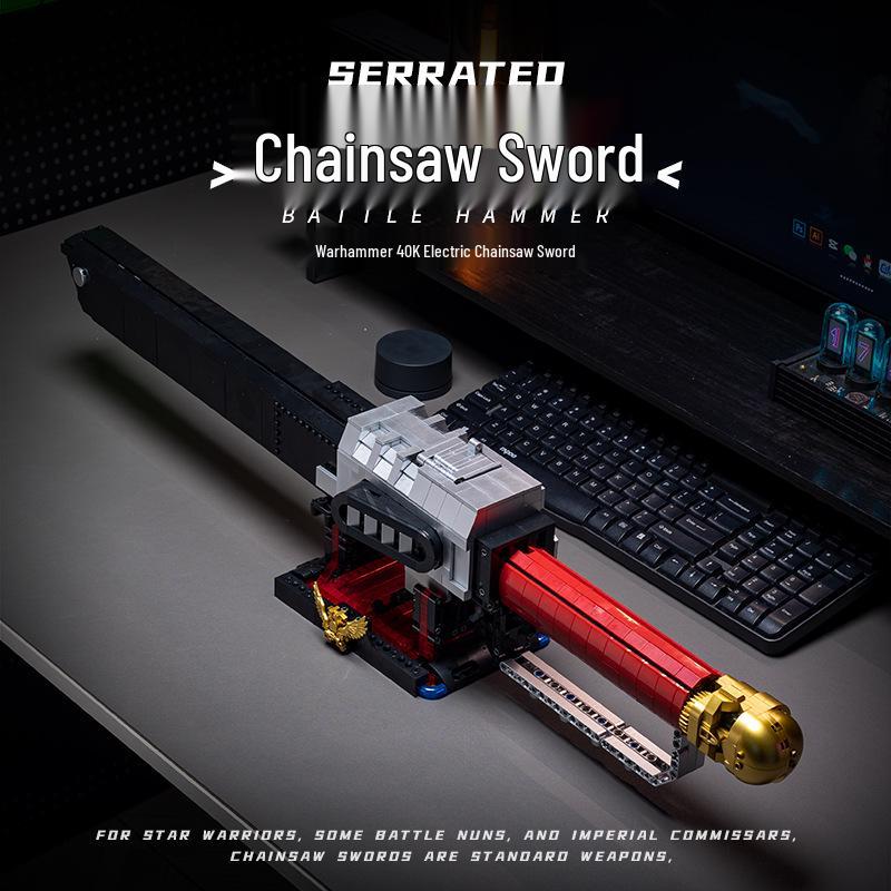 JD028 Serrated Chainsaw Sword Electric Building Blocks Toy with Remote Control