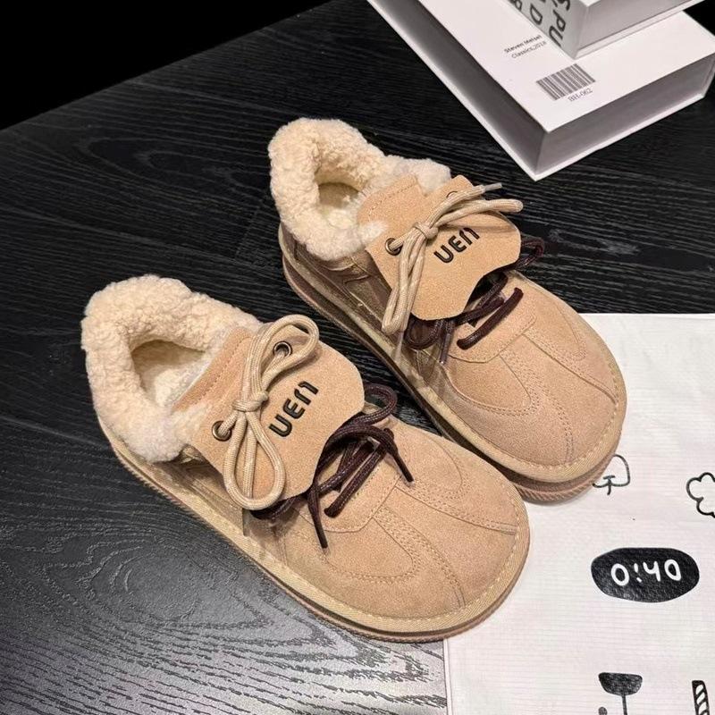 

Женские зимние теплые меховые ботинки большого размера на мягкой подошве, утепленные подкладкой, ботильоны до щиколотки, нескользящие, для пеших прогулок, повседневные, спортивные, хлопковые ботинки 40 бежевый