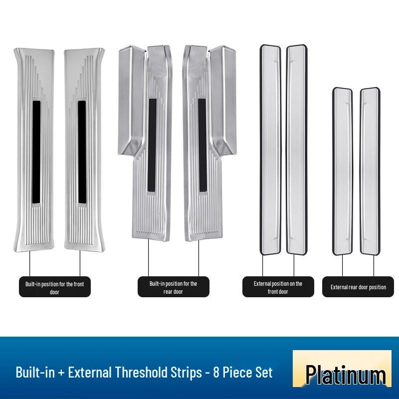 Door Sill Scuff Plates with Welcome Pedal Protection for 2023-2026 Ford Edge L