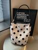 2026 Women's Niche Linen Polka Dot Tote - Versatile, Stylish Single Shoulder Basket Bag