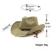 Simple salty grass handmade western denim straw hat top hat outdoor beach hat sun hat NZCM