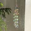Sun Moon Suncatcher Wind Chimes Handmade Creative Indoor Hanging Ornament Home Garden Crafts Gift Colorful Crystal Pendant