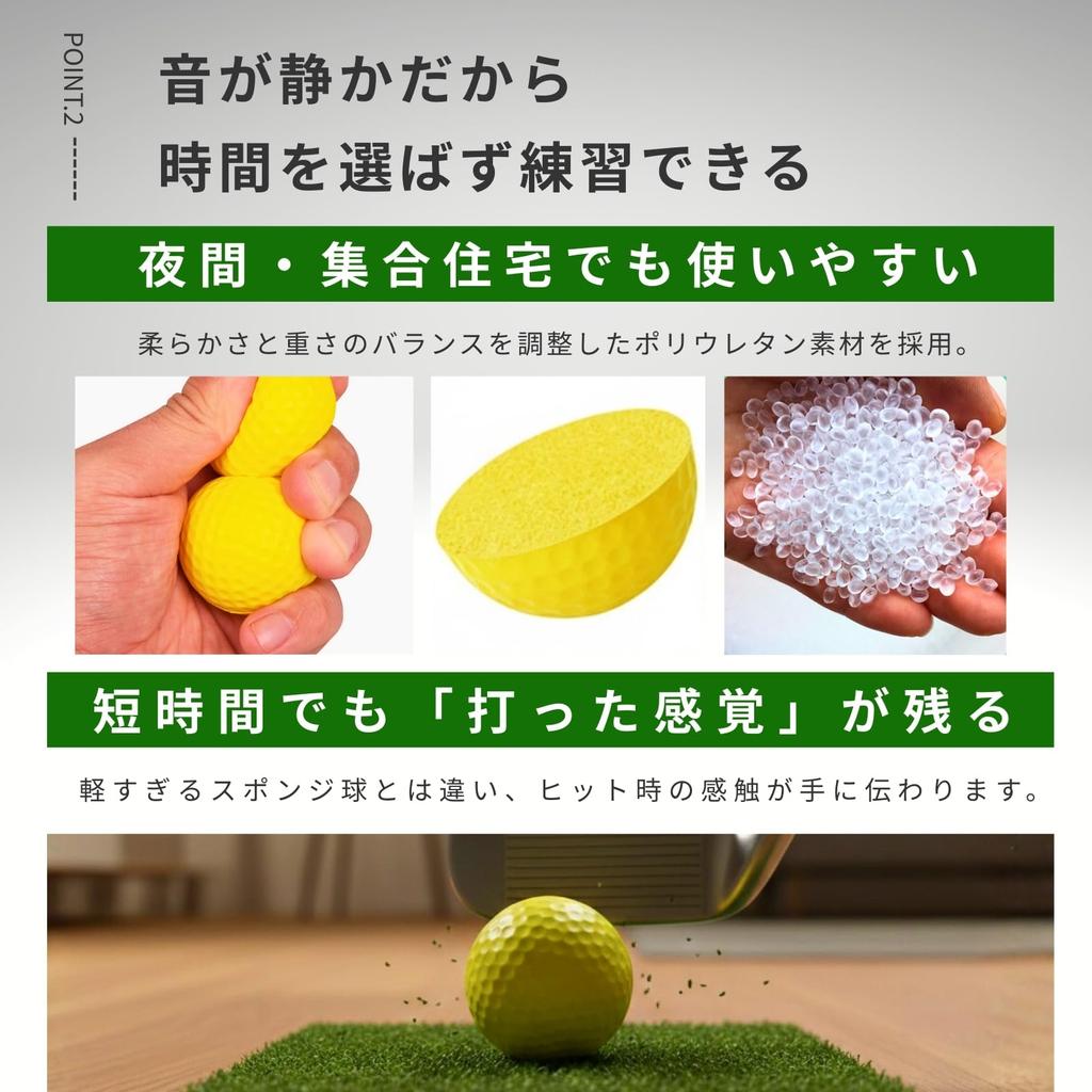 LINOFLE Golf Practice Balls, Approach Practice, Indoor Golf Practice Balls, Sponge Urethane, with Mat (White, 10 Balls + Mat)