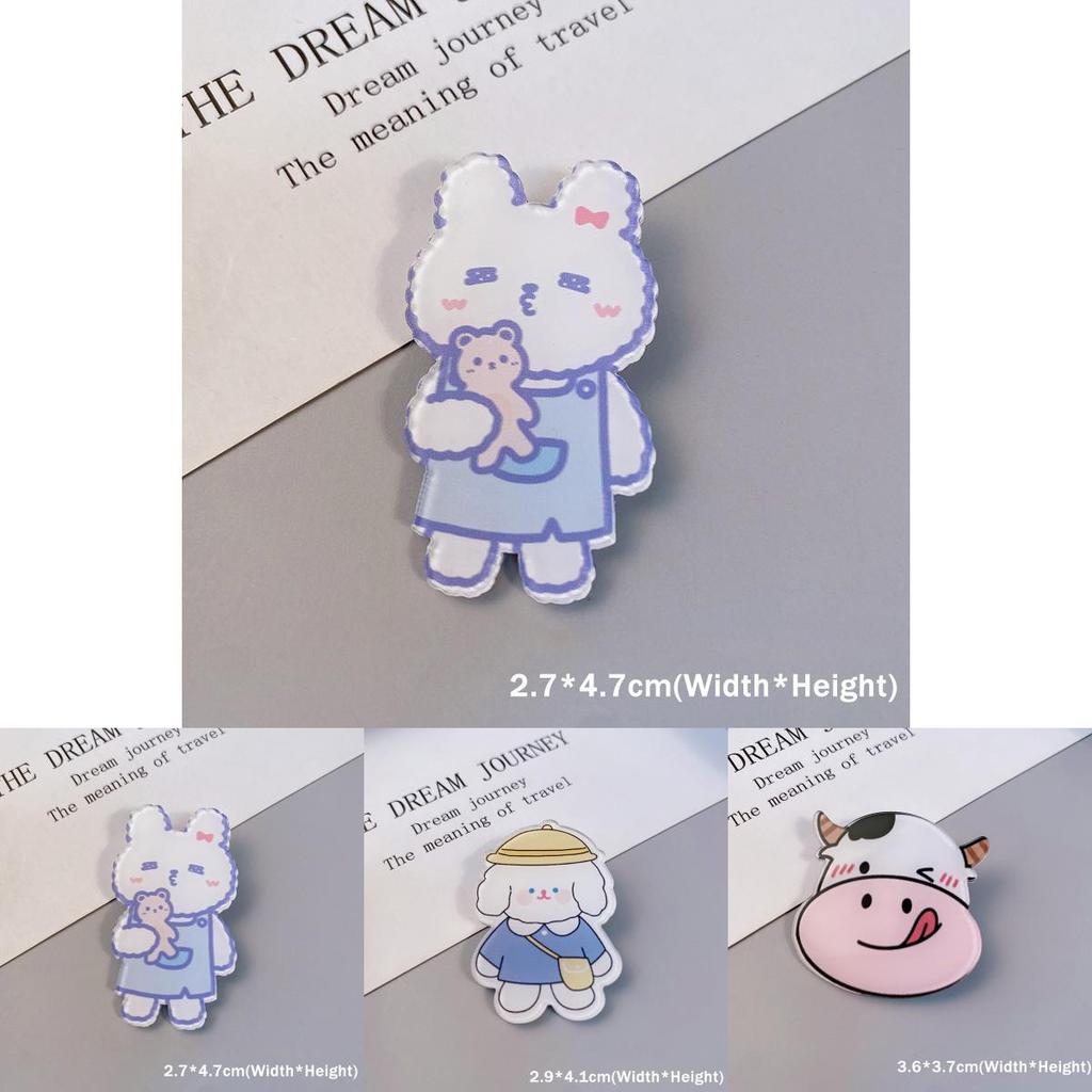 Adorable Cartoon Dog Rabbit Cow Brooches For Backpack And Handbag Decoration