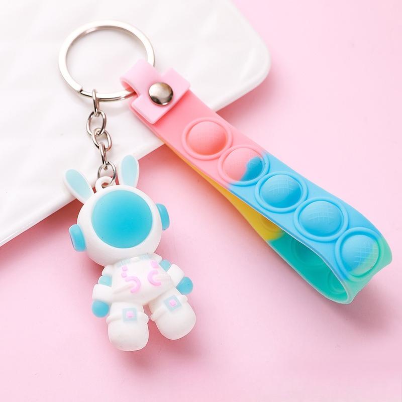 Мультяшный брелок-астронавт, милый бирка для школьной сумки, фигурка астронавта и космического кролика от потери, парные подвески-аксессуары