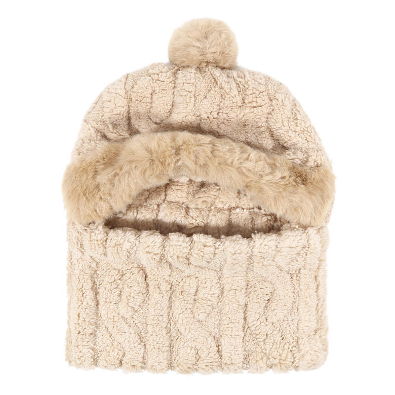 Winter Knitted Slouchy Scarf Cap for Women Fashion Windproof Cycling One Piece Beanie Neck Scarf Ski Snow Hats