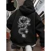 Streetwear Hip Hop Retro Zipper Hoodies Y2K Men Women China Dragon Graphics Vintage Double Layer Oversized Hoodies Sweatshirts