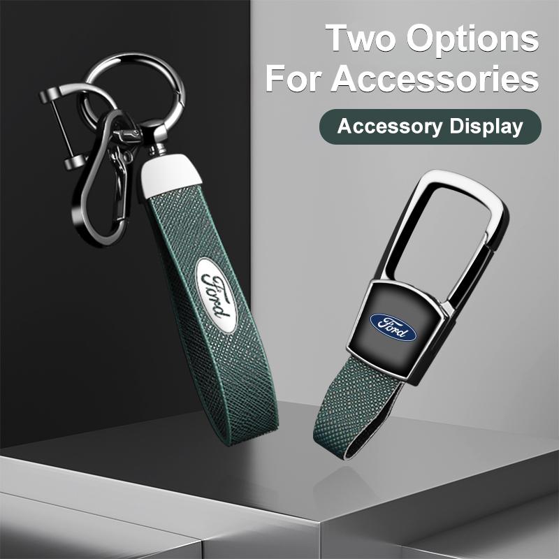 Styling Car Zinc Alloy Leather Remote Key Case For Ford Mustang 2017 Edge F250 2018 Fusion/New Mondeo/Expedition Accessories