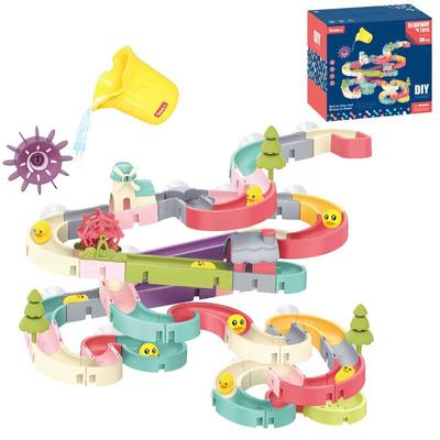 Bath Toy Bathtub, Waterway Bath Toy, Bath Toy Slide, DIY Duck Slide Set, Shower Bath Toy, Cute Small Duck Slide, for Children, Bathing Fun Gift