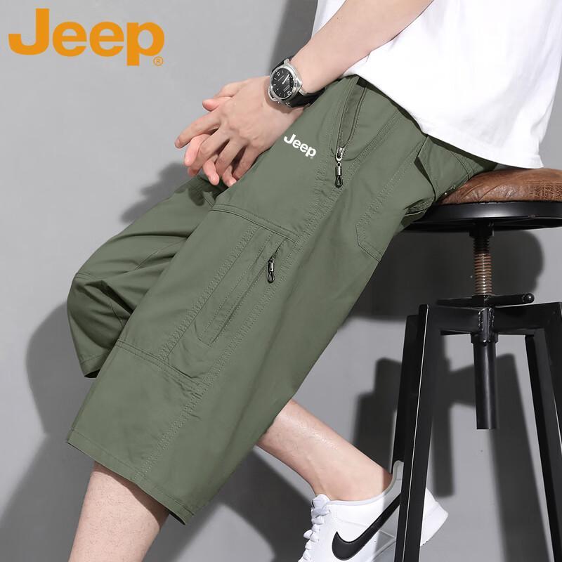 JEEP Men s Summer Cotton Cargo Straight-Leg Shorts 6XL