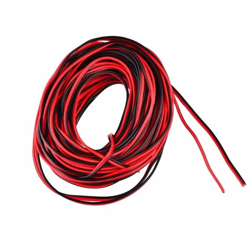 20 Meters Electrical Wire Tinned Copper PVC 22AWG Insulated Red Black Cable 2PIN for Single Color LED Strip Light Extension Wire