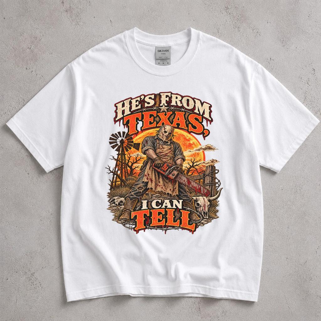 Texas Horror Shirt, Slasher Movie T Shirt, Vintage Chainsaw T Shirt, Retro Western Graphic Art, Halloween Gift for Spooky Season Fan, Unisex