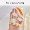 Sweet Floral Print Mid-calf Socks Ultra-Thin Crystal Silk Socks  Casual Wear