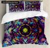 Psychedelic Boho Luxury Bedding Set 2/3PCS with Pillowcase King Mandala Duvet Cover Queen Comforter Cover Polyester Quilt Cover