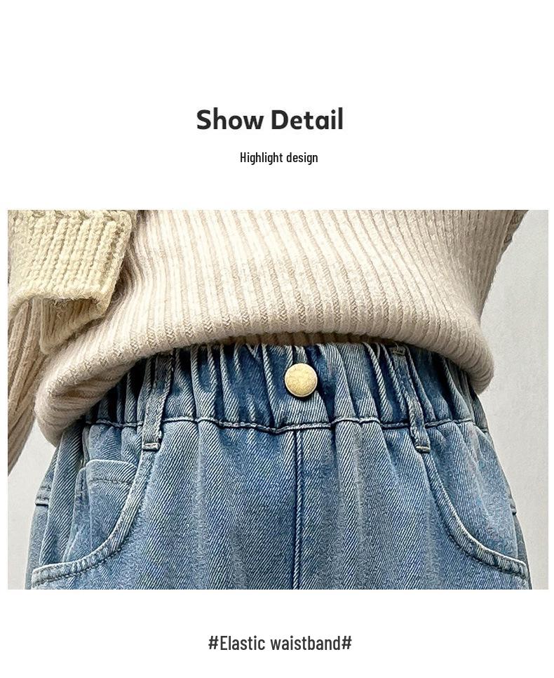 2025 Stylish Girls' Spring/Autumn Jeans - Trendy Straight-Leg Children's Trousers