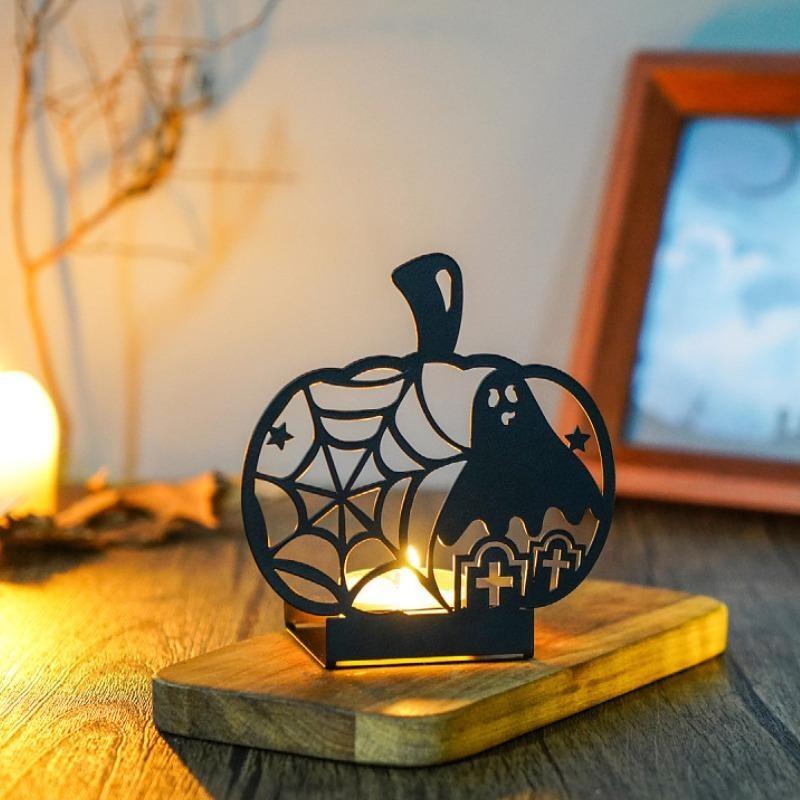 Halloween Schmiedeeisen Heimatmosphäre Dekoration Kerzenständer Kerzenlampe Heim Kreative Dekoration Kerzenhalter