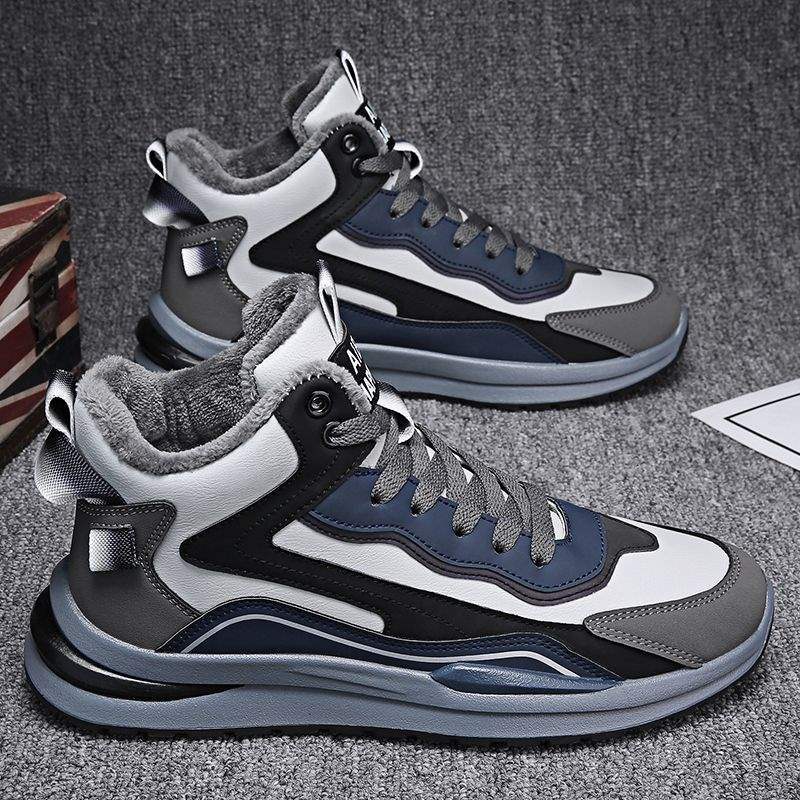 2025 winter new sports shoes men's casual Korean version velvet thickened warm trend cold and breathable running shoes tide