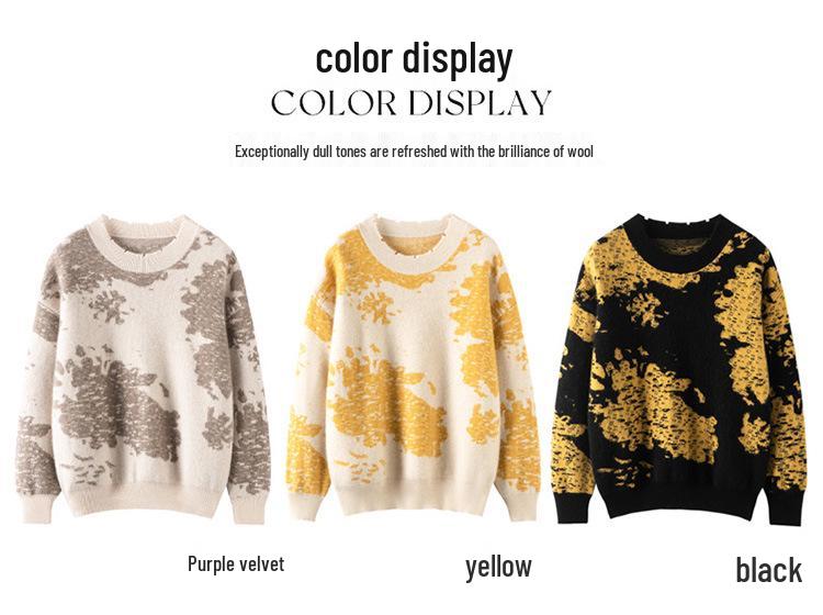 Retro Jacquard Cashmere Women's Round Neck Sweater - 2025 Autumn/Winter Collection