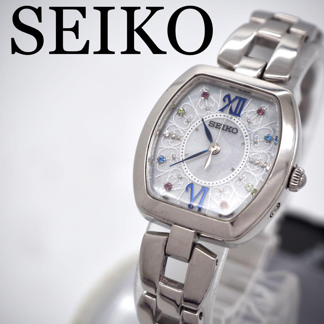 

[USED] 406 SEIKO Radio-Controlled Solar Watch, Tonneau, Clear Blue, Women s
