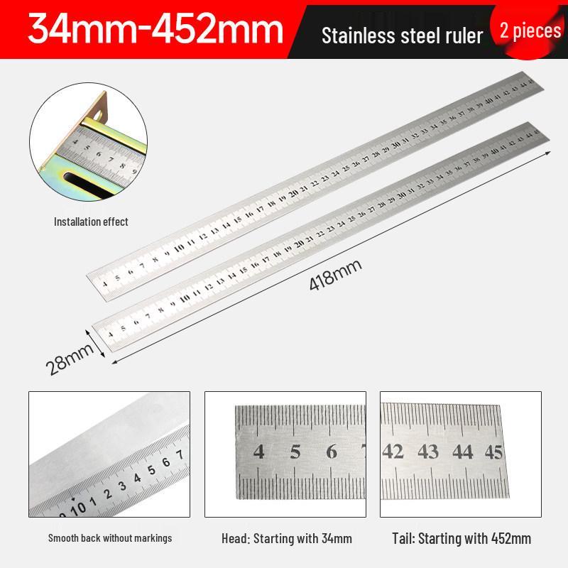 Manual Tile Cutter Accessories: Stainless Steel Positioning Ruler & Measuring Stickers